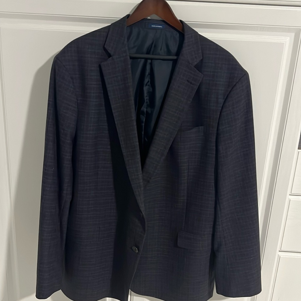 Stafford Sport Coat Blazer Men’s size 52 R purple blue check.